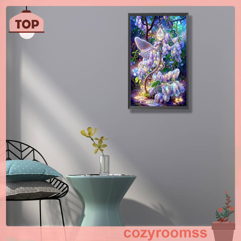 Tranh Đính Đá Kim Cương Toàn Bộ 5D DIY Hình Vẽ Hoa Trang Trí Nhà Cửa