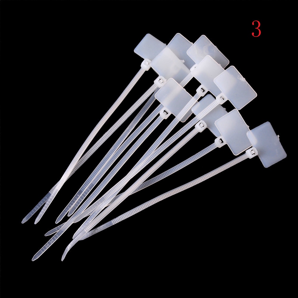 Set 100 Thẻ Đánh Dấu Dây Cáp RJ45 RJ12 Tự Khóa Tiện Dụng Set 100 Nhãn Dán Bằng Nhựa Nylon Màu Trắng Tự Khóa Dây Cáp Set 100 / 100 Dây Điện Nối Nguồn + 100 Dây Điện Chuyên Dụng