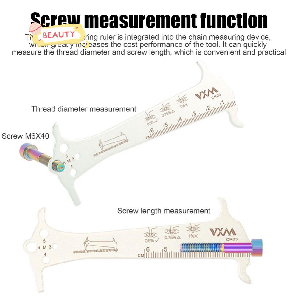 BEAUTY Thước Đo Dây Xích Xe Đạp Bằng Thép Không Gỉ