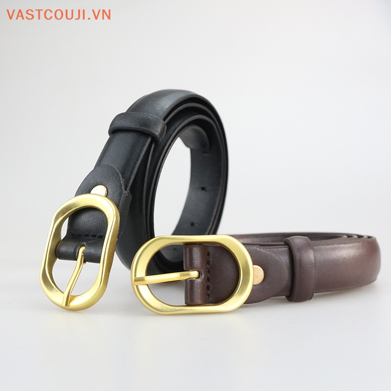 Thắt Lưng Da Phối Khóa Kim Loại Phong Cách Vintage Thời Trang Cho Nữ