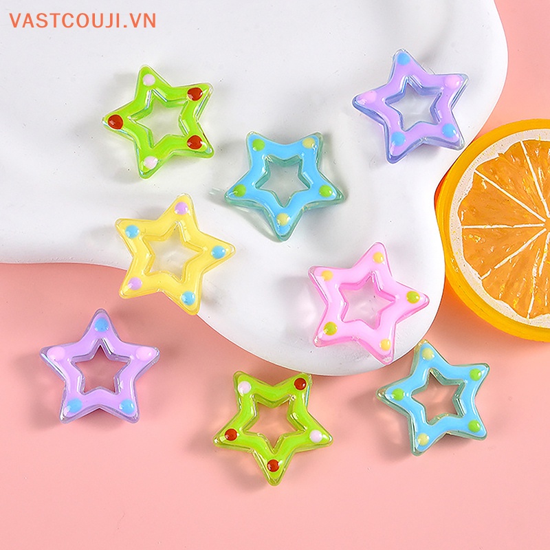 Bộ 5 Ngôi Sao Rỗng Bằng Nhựa Resin Phát Sáng Dùng Trang Trí