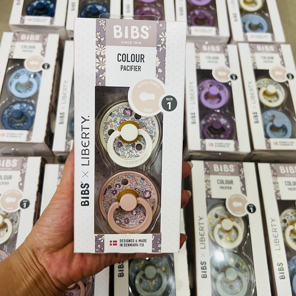 Ti Giả BIBS X LIBERTY Cao su & Silicon Đan Mạch Chính Hãng Cho Bé, TẶNG HỘP ĐỰNG, Chất Liệu Mềm Mại