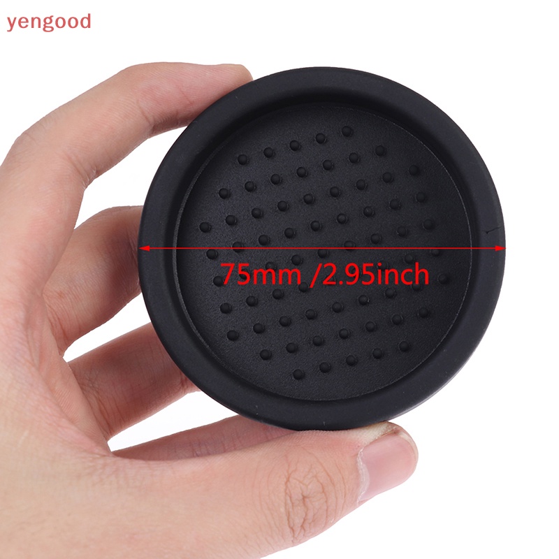 1 Tấm Lót Tách Cà Phê Espresso Bằng Silicon Màu Đen Hình Tròn