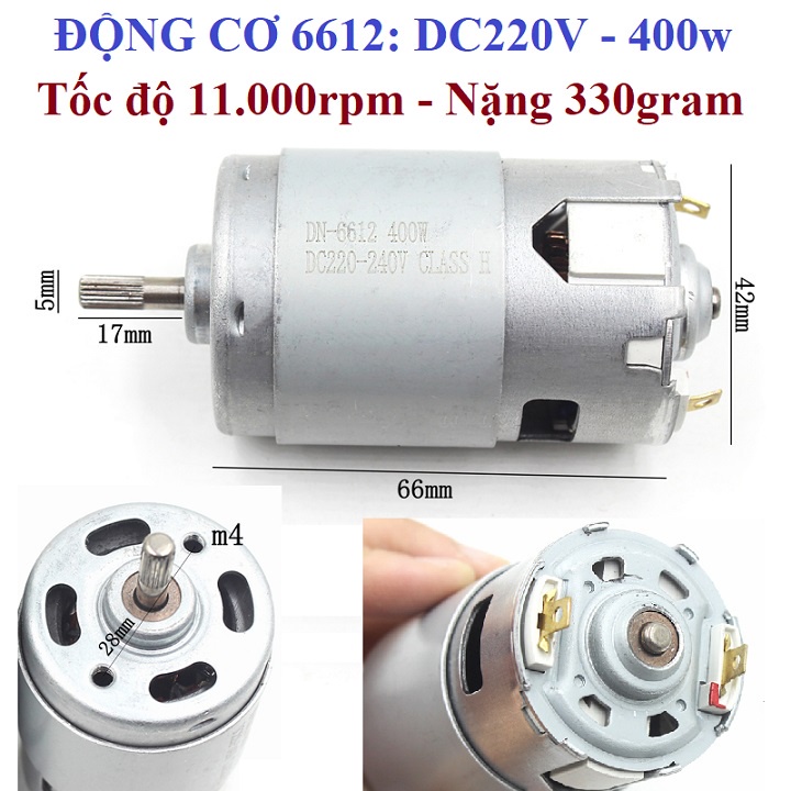 Động Cơ DC220V Công Suất Lớn 400W hoặc 600W