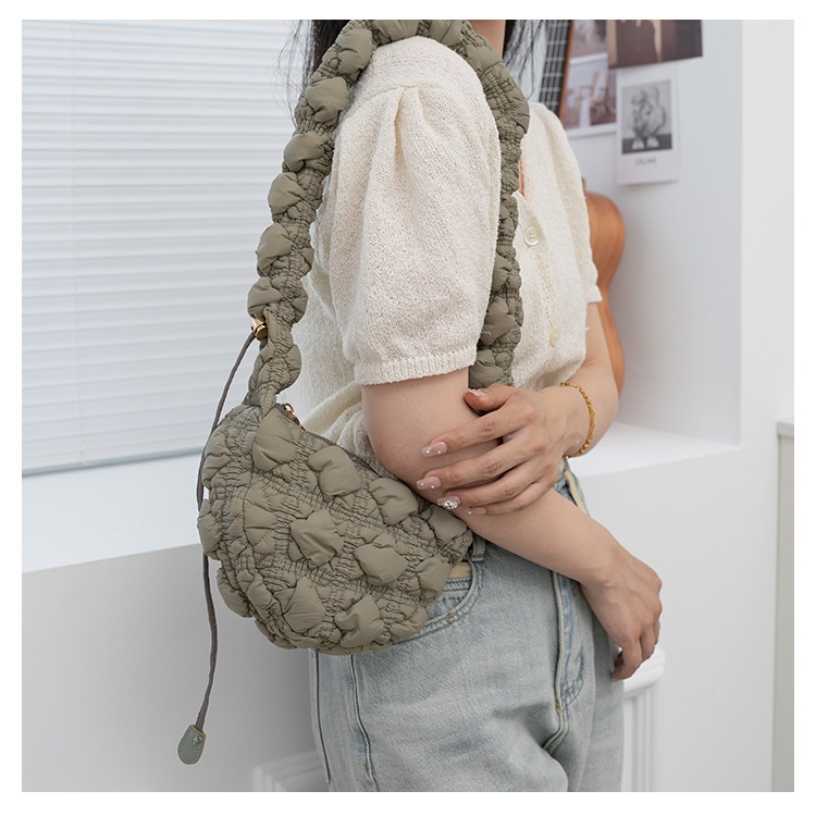 Túi Đeo Chéo Hình Đám Mây Xếp Ly Nhỏ Tươi Tắn Nhật Hàn Cho Nữ Sen girl