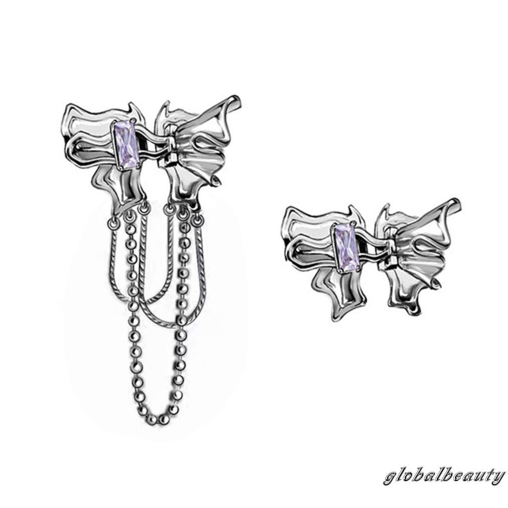 Bông Tai Kiểu Tua Rua Không Đối Xứng Dễ Thương Cho Nữ