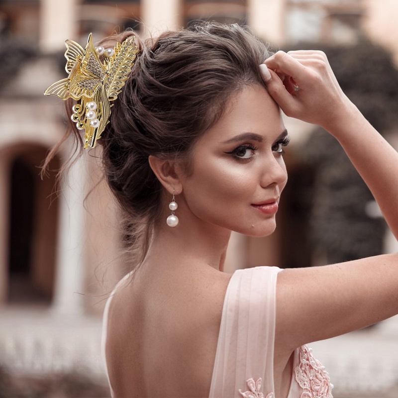 Kẹp Tóc Hình Bướm Bằng Kim Loại Sang Trọng Cá Tính Cho Nữ