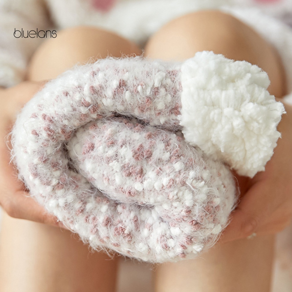 1 Đôi Vớ Ống Trung Bằng Silicone Chống Trượt Màu Trơn Giữ Ấm Cho Nữ