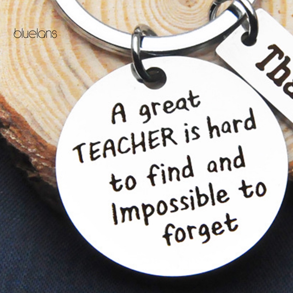 Bộ Móc Khóa Mặt Gương Đánh Bóng Hai Mặt Bằng Thép Không Gỉ Không Phai Màu Bluelans Dành Cho Ngày Nhà Giáo