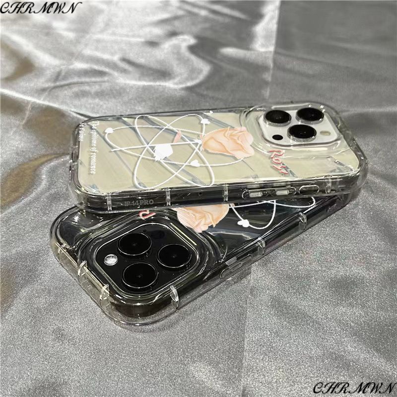 Ốp Điện Thoại Mềm Trong Suốt In Hình Hoa Hồng Cho Iphone 14Promax 1312 / 11 7 / 8plus xr / sins HZEU