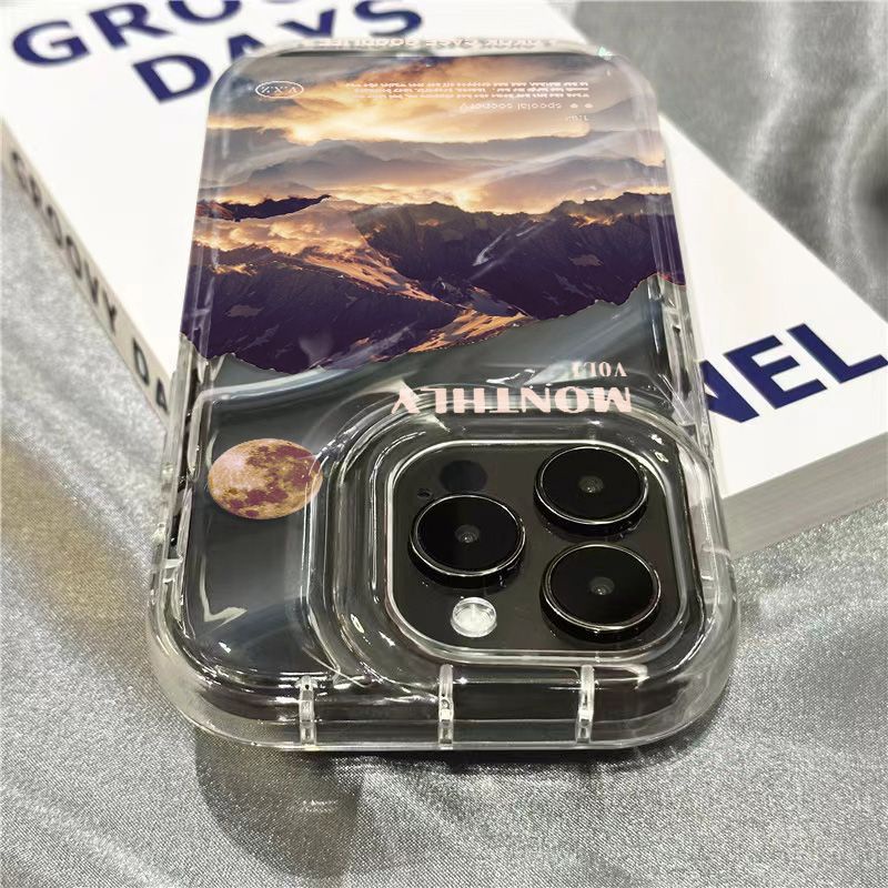 Ốp Điện Thoại Mềm Trong Suốt In Hình Núi Tuyết Cho Iphone 14Promax 1312 / 11 7 / 8plus xr /ins IPYS