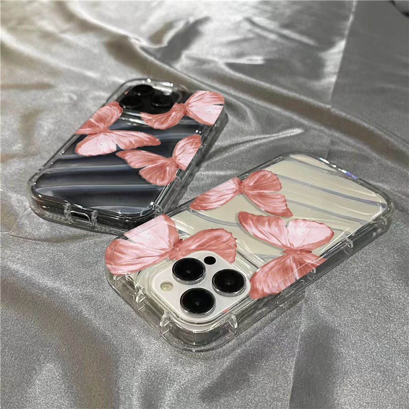 Ốp Điện Thoại Mềm Trong Suốt In Hình Bướm Hồng Cho Iphone8Iphone14Promax / xr / Apple111312Ốp Điện Thoại Thời Trang Cho Sành Điệu Cao Cấp Syg55 / 7 Syg5
