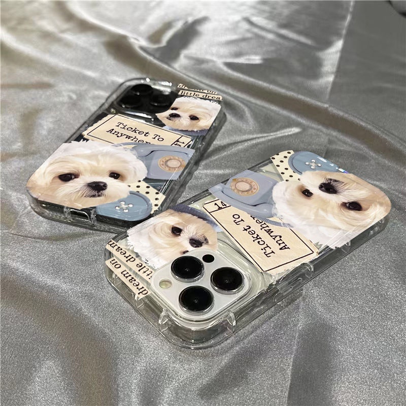 Ốp Điện Thoại Mềm Trong Suốt Hình Cún Con Dễ Thương Cho Iphone xr7 8 14Promax11 1312 K8RW