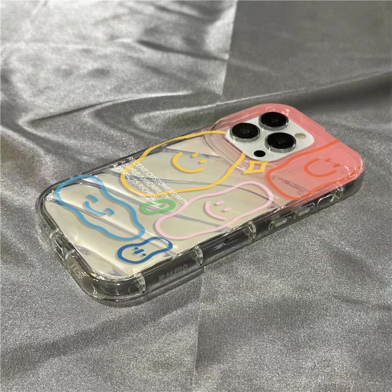 Ốp Điện Thoại Dẻo Trong Suốt Họa Tiết Biểu Cảm Gương Mặt Graffiti Cho iPhone14promax 1312 / 11 7 / 8plus xr / sins BX0V