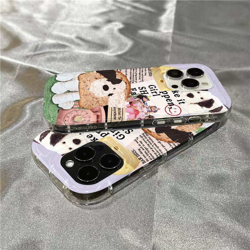 Ốp Điện Thoại Mềm Trong Suốt Hình Cún Cheesecake BOY0 Cho iPhone14promax 1312 / 11 7 / 8plus xr / sins BOY0