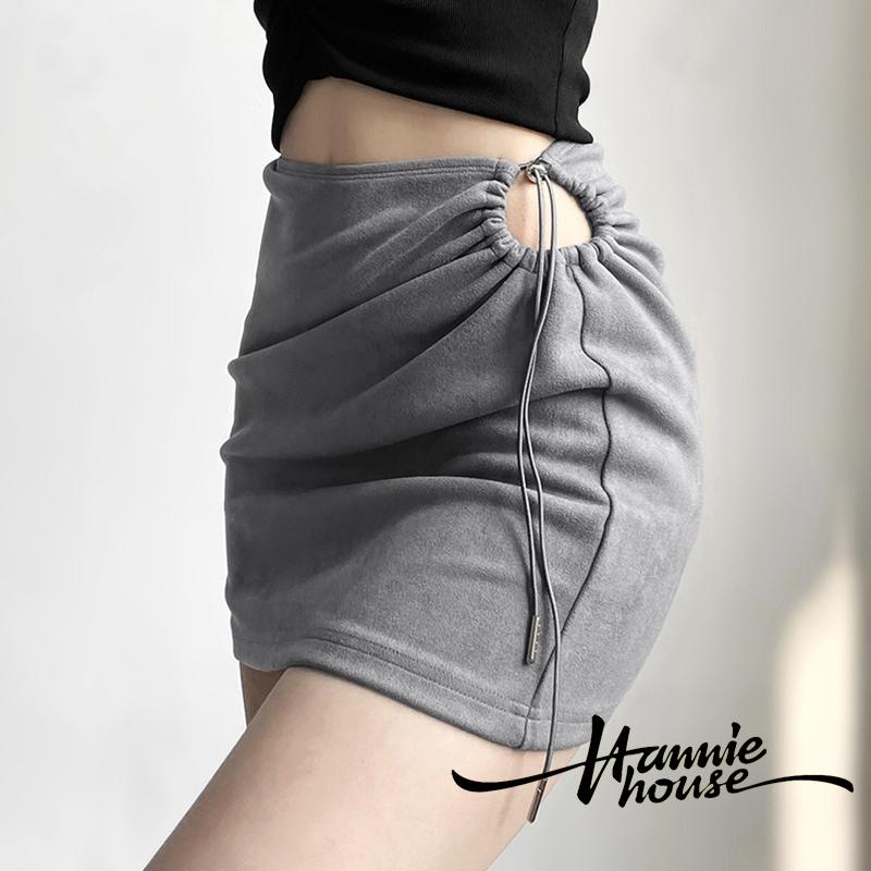 Chân Váy Lưng Cao Co Giãn Phối Dây Rút Thời Trang Mùa Hè Cho Nữ