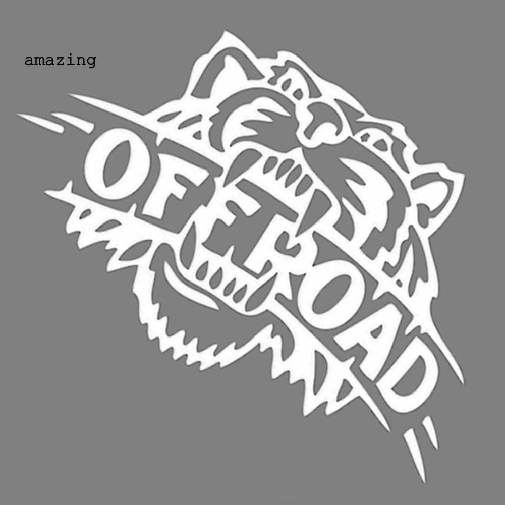 Đề Can Tự Dính Phản Quang In Chữ Tiger OFF ROAD Trang Trí Xe Hơi