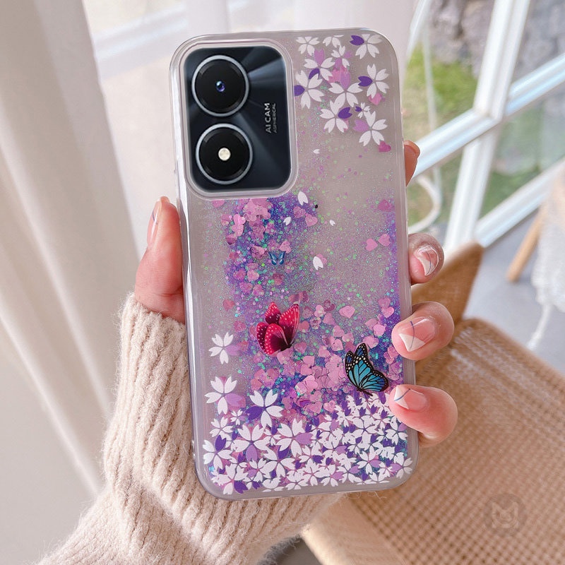 Ốp Điện Thoại Kim Tuyến Nước Cho vivo v27e v25e v23e v20se v21e v11i v19 v20 v23 v25 v21 v11 v15 v17 x50 x60 x70 x80 x90 pro