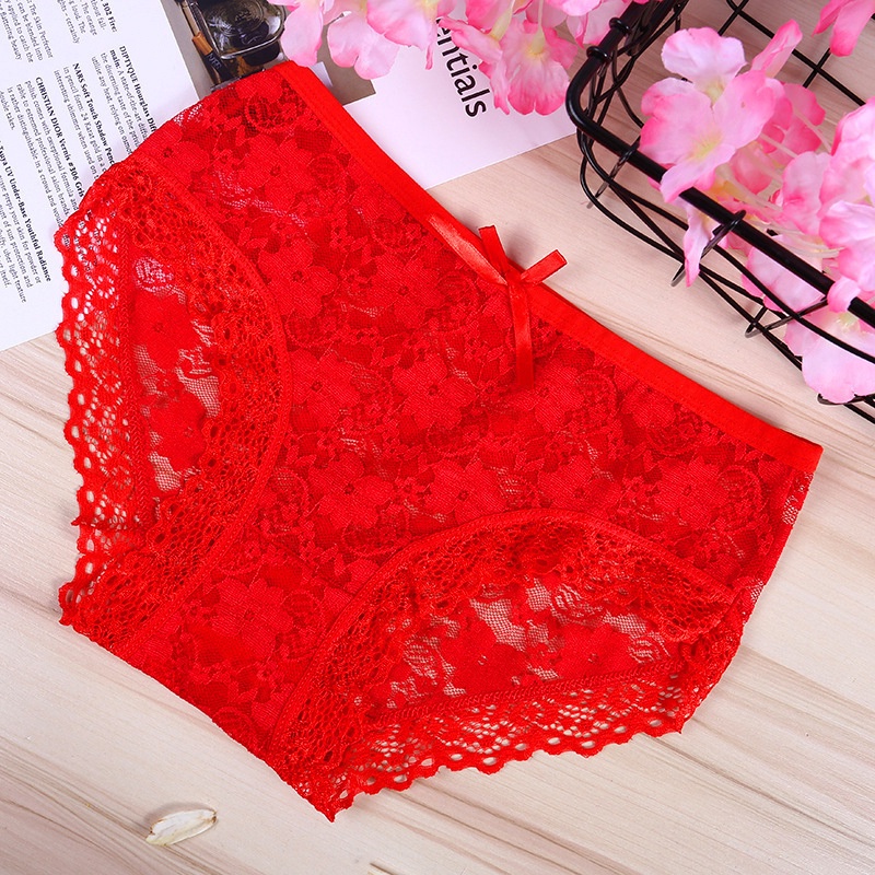 Quần Lót Lụa Satin Phối Ren Quyến Rũ Cho Nữ