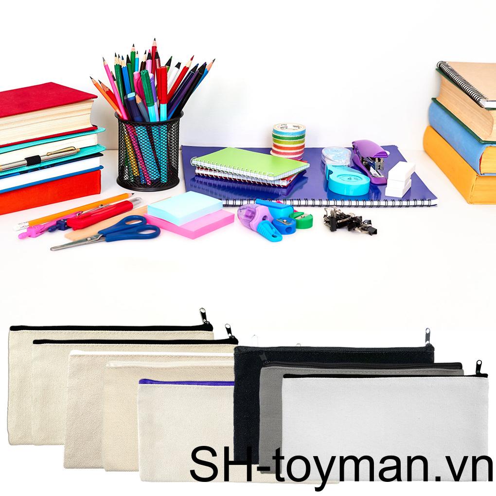 Set 10 Túi Đựng Bút Chì / Đồ Trang Điểm Để Bàn Kèm 10 Túi Đựng Bút Tiện Lợi