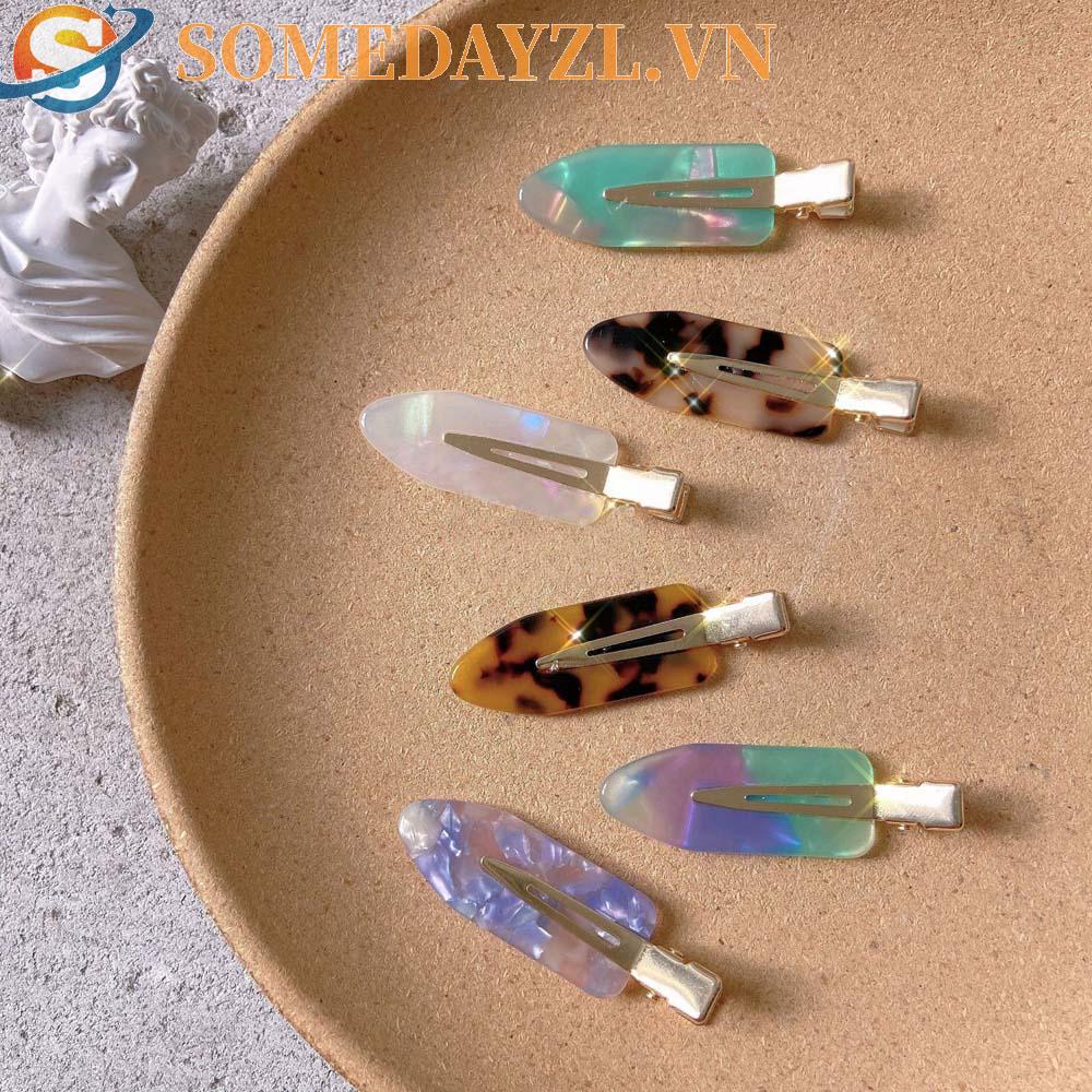 SOMEDAYZL Kẹp Tóc Không Đường May Họa Tiết Da Báo Đơn Giản Phong Cách Hàn Quốc