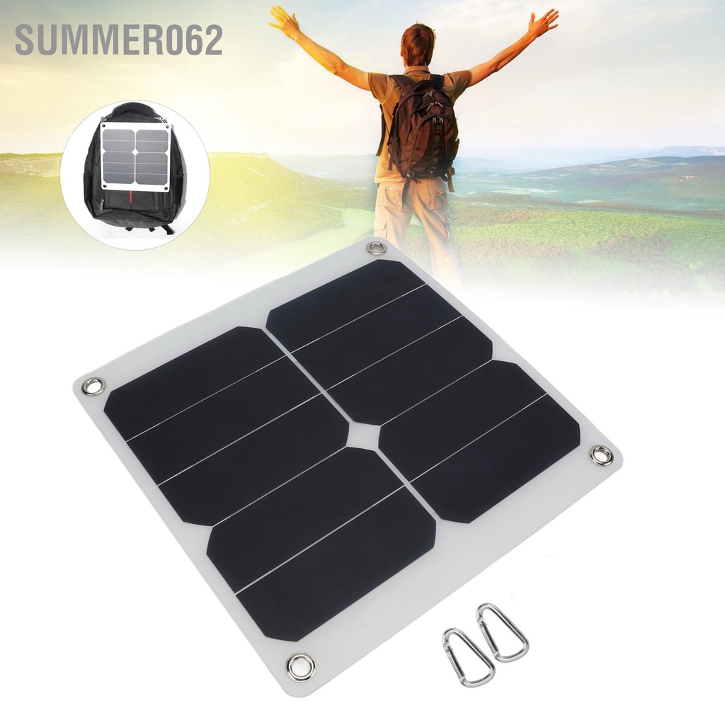 Summer062 Bảng Sạc Năng Lượng Mặt Trời 15W 5V Mini Di Động Polysilicon Bán Linh Hoạt Usb Điều Khiển Mô-đun Quang Điện