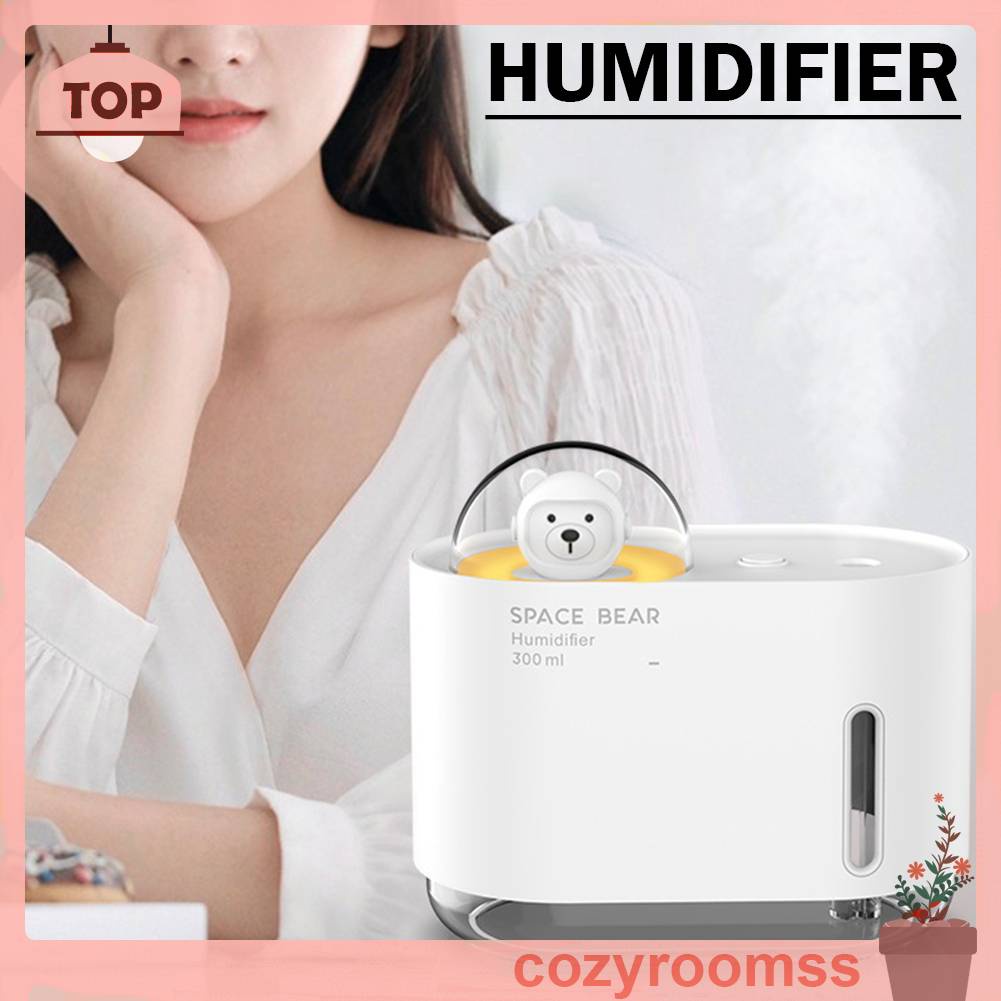 Máy Phun Sương Tạo Ẩm 300ML Có Đèn Nhiều Màu Sắc