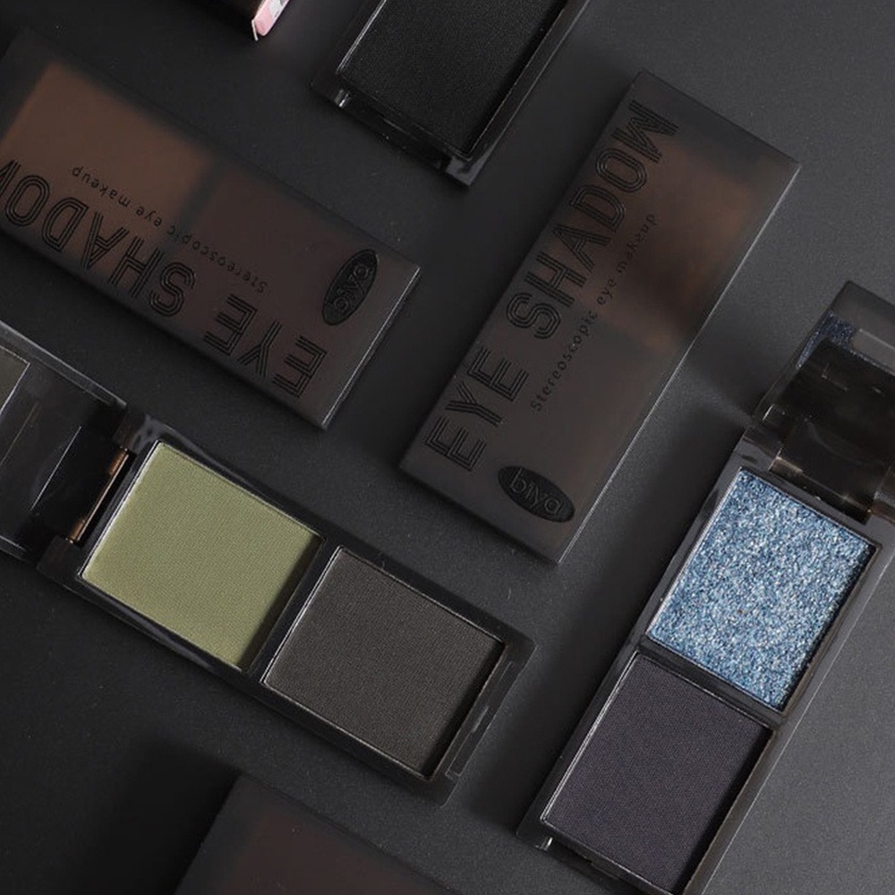 Bảng Phấn Mắt Hai Màu Lì / Nhũ Ngọc Trai Trang Điểm Mắt Khói Phong Cách Punk Cá Tính