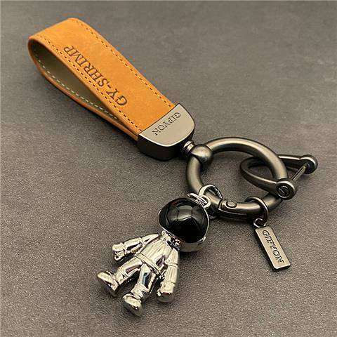 Suede Car Key Ring Internet Celebrity Spaceman Astronaut Pendant High-End Ornaments for Men and Women Key Chain Ring e5W8