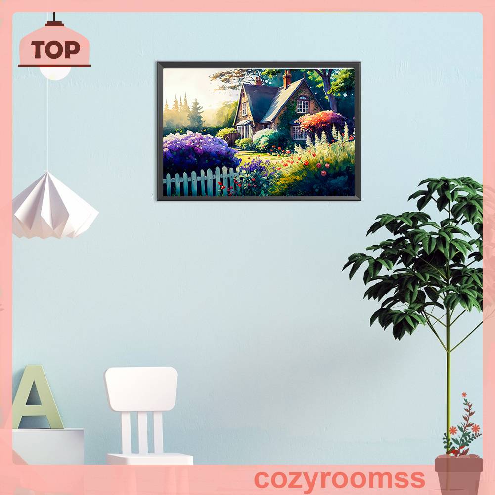 Tranh Đính Đá 5D Tự Làm Hình Khu Vườn Trang Trí Nhà Cửa