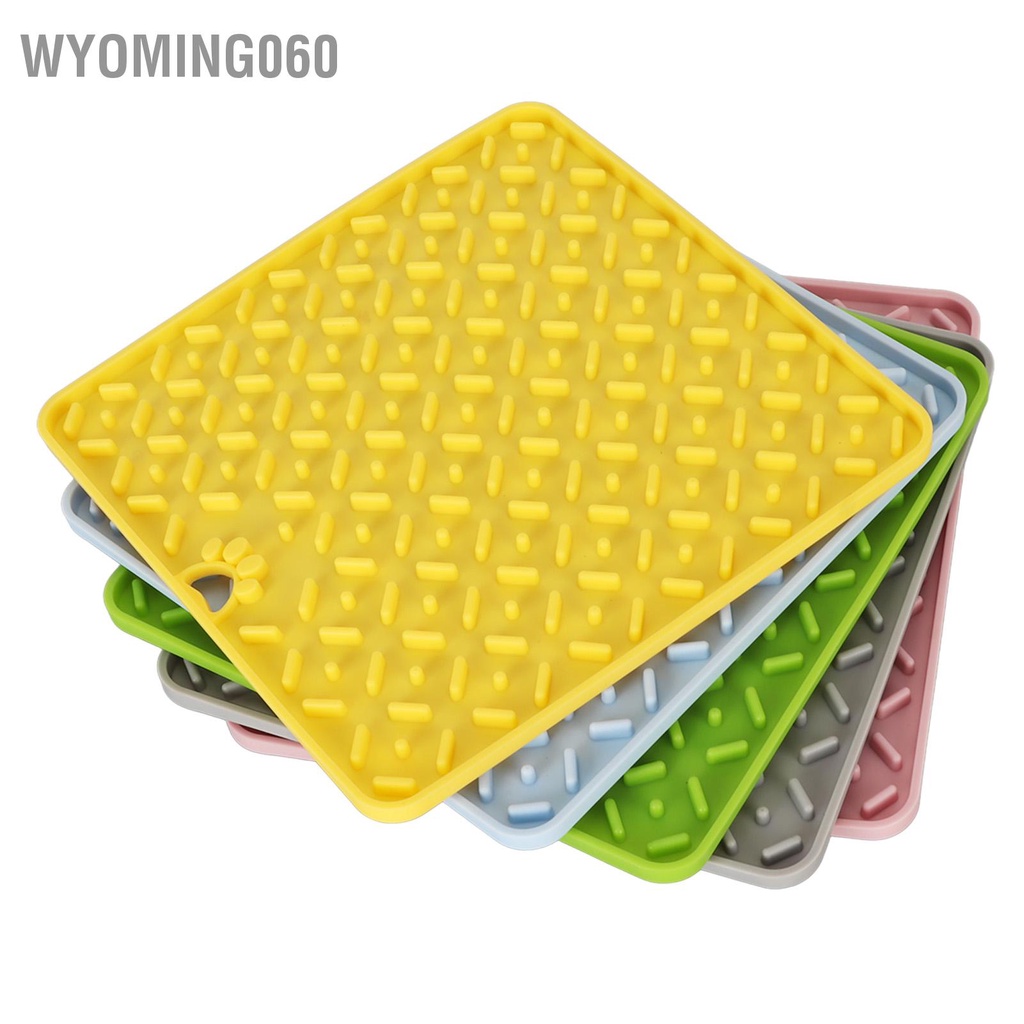 Wyoming060 Bộ 5 Thú Cưng Liếm Thảm Ăn Chậm Chống Trơn Trượt Giảm Chán Lo Âu Mèo Miếng Lót Cho Thực Phẩm Xử Lý Sữa Chua bơ Đậu Phộng