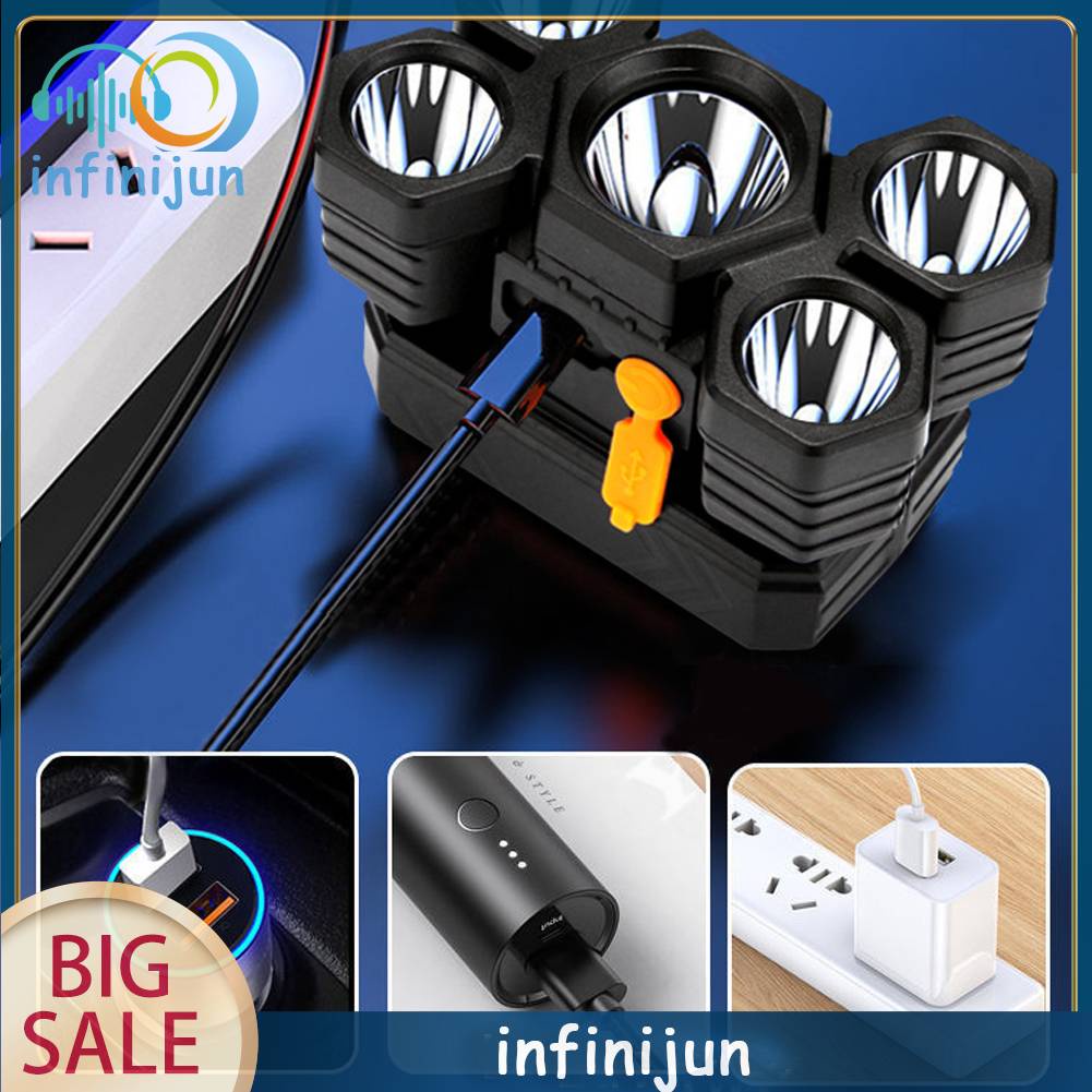 Đèn LED 5 Bóng Đeo Trán Chống Thấm Nước