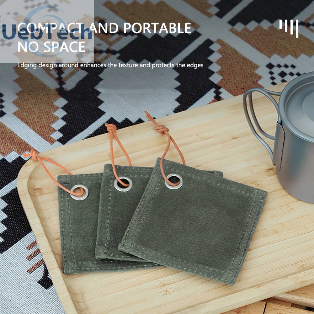 Tấm Lót Bàn Ăn Bằng Vải Canvas Cách Nhiệt Chống Dầu Tiện Dụng Cho Nhà Bếp