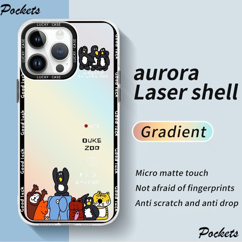 Ốp Điện Thoại Màu Laser Họa Tiết Chim Cánh Cụt Dễ Thương Cho Iphone Xr12678Plus promax 1314 405P