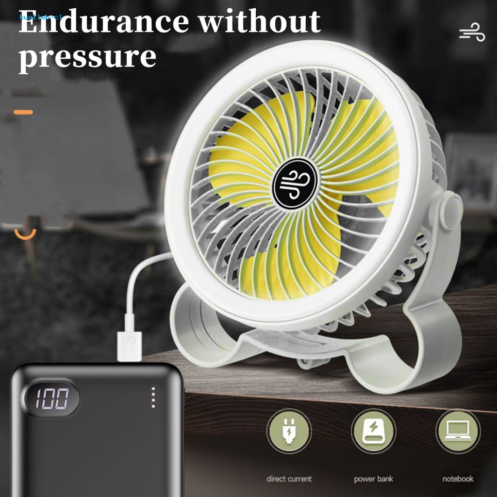 Quạt Làm Mát Để Bàn 5V 4W Đa Năng Có Thể Sạc Lại Kèm Móc Treo Tiện Dụng