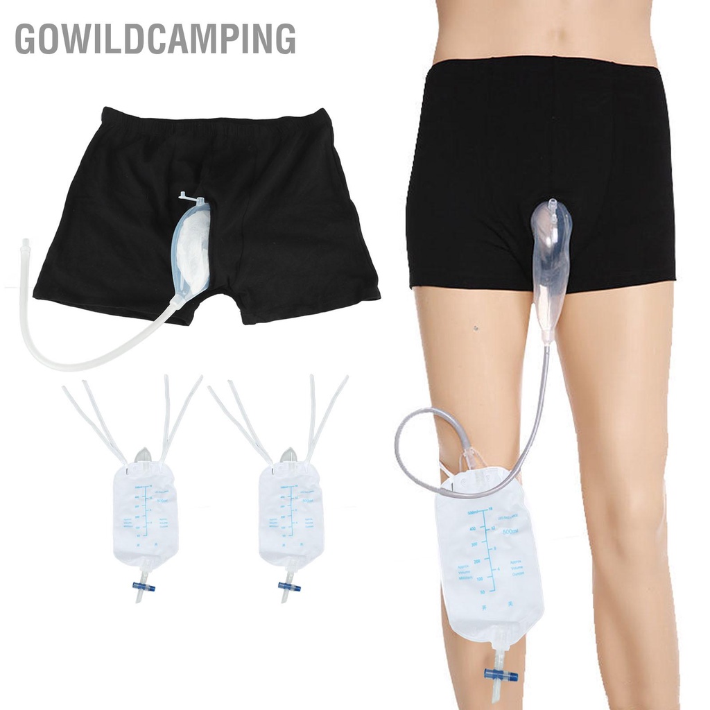 GoWildCamping Có Thể Đeo Nam Tiểu Túi Dây Thắt Lưng Co Giãn Có Thể Tái Sử Dụng Di Động Nam Quần Short PEE Túi Tiểu Tiện
