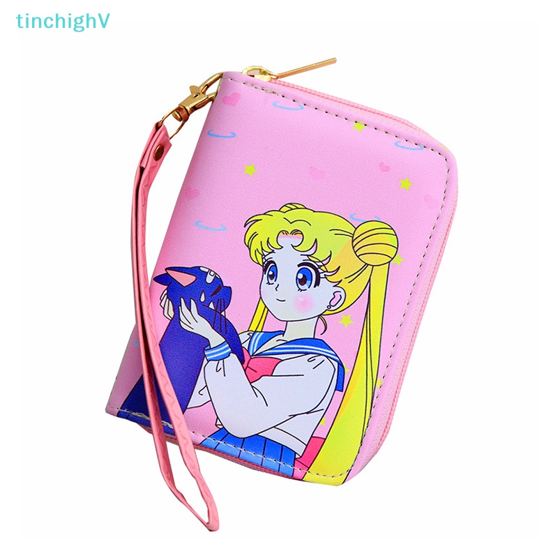 [TinchighV] Ví Ngắn Cầm Tay Mini Có Dây Kéo Họa Tiết Hoạt Hình Dễ Thương Tươi Mới Cho Nữ Sinh