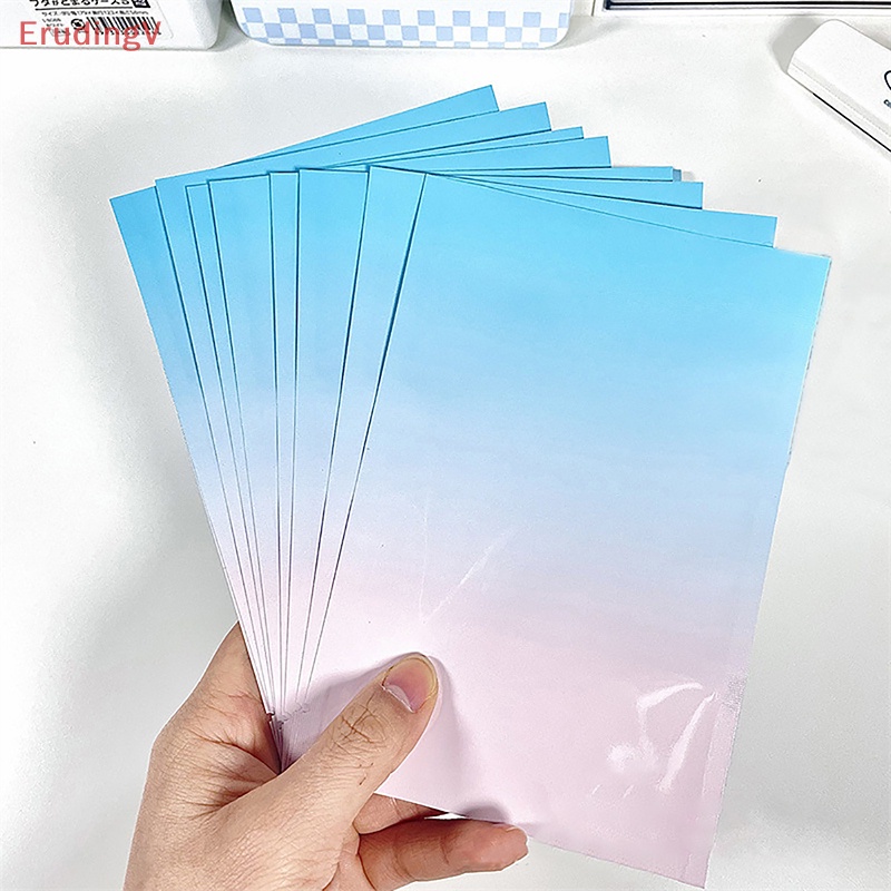 [ErudingV] Set 10 Túi Zip Lõi Nhôm Phẳng Di Động Màu Xanh Dương Hồng Gradient Có Thể Tái Sử Dụng Đựng Trang Sức [Mới]