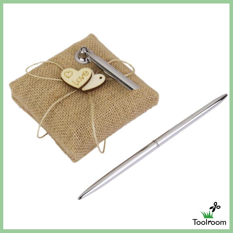 Bộ Ghim Trang Trí Sổ Tay Đám Cưới Bằng Vải Bố Phong Cách VINTAGE