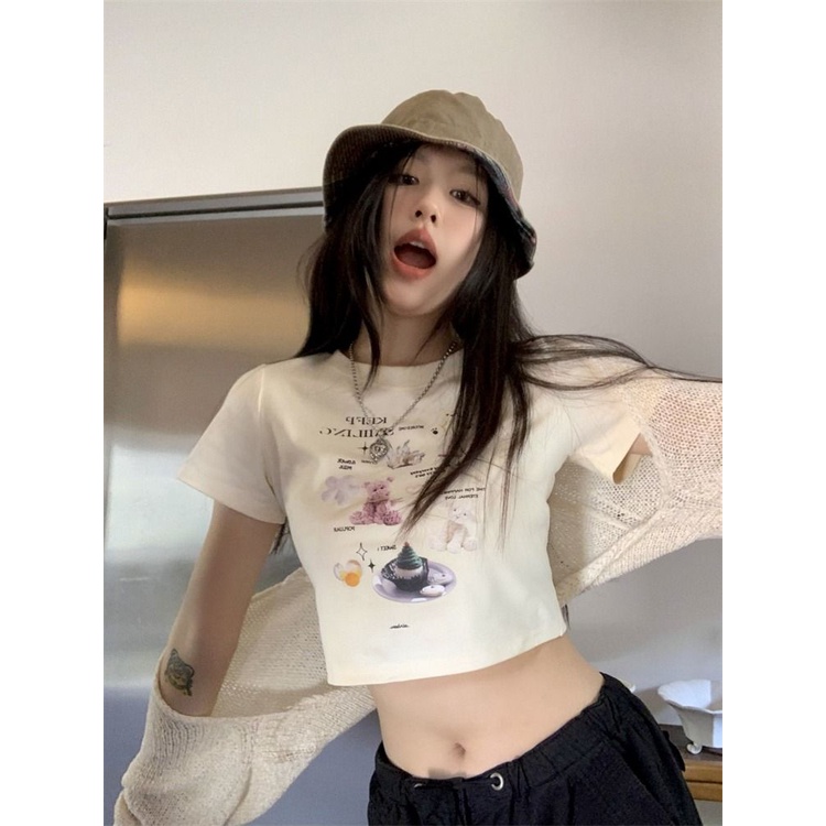 Áo Baby Tee Thun Croptop Nữ  Tay Ngắn Hở Vai Dáng Ôm Thời Trang Mùa Hè Hàng Mới Dành Cho Bạn Nữ