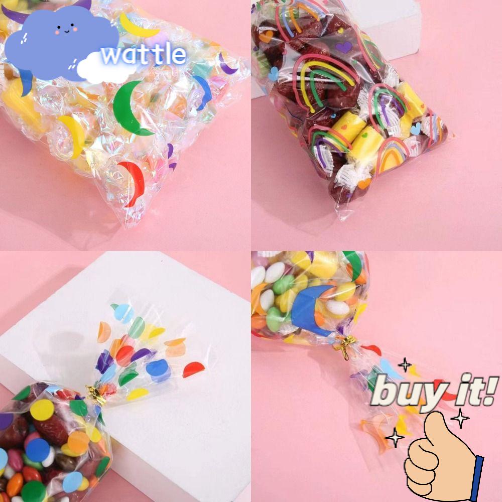 WATTLE Set 100 Túi Đựng Bánh Kẹo Trong Suốt Dùng Một Lần Kích Thước 10.83X4.92 inch