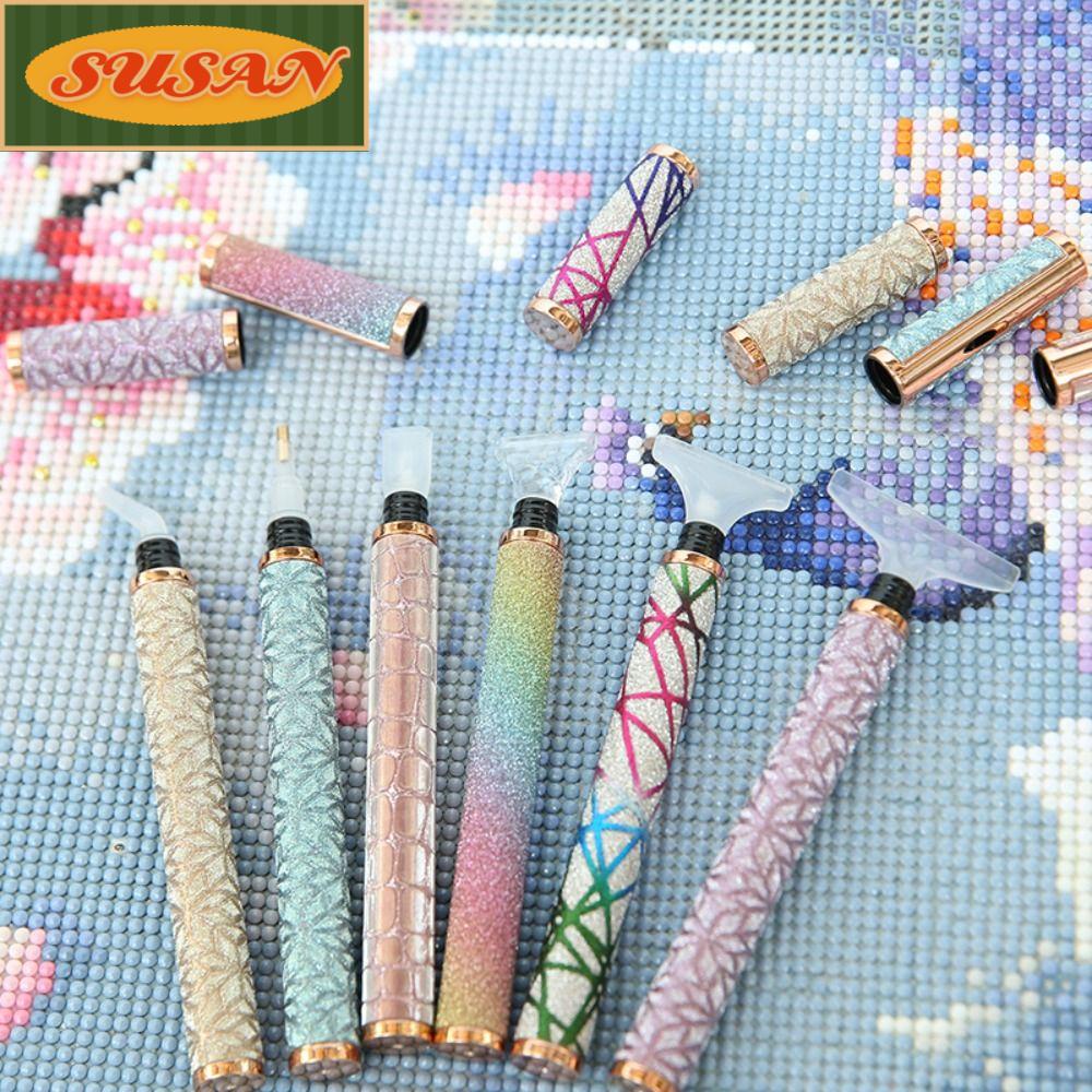 SUSANS Bút Khoan 5D Lấp Lánh Chống Trượt Kèm Đầu Thay Thế Dùng Trang Trí Móng Nghệ Thuật DIY