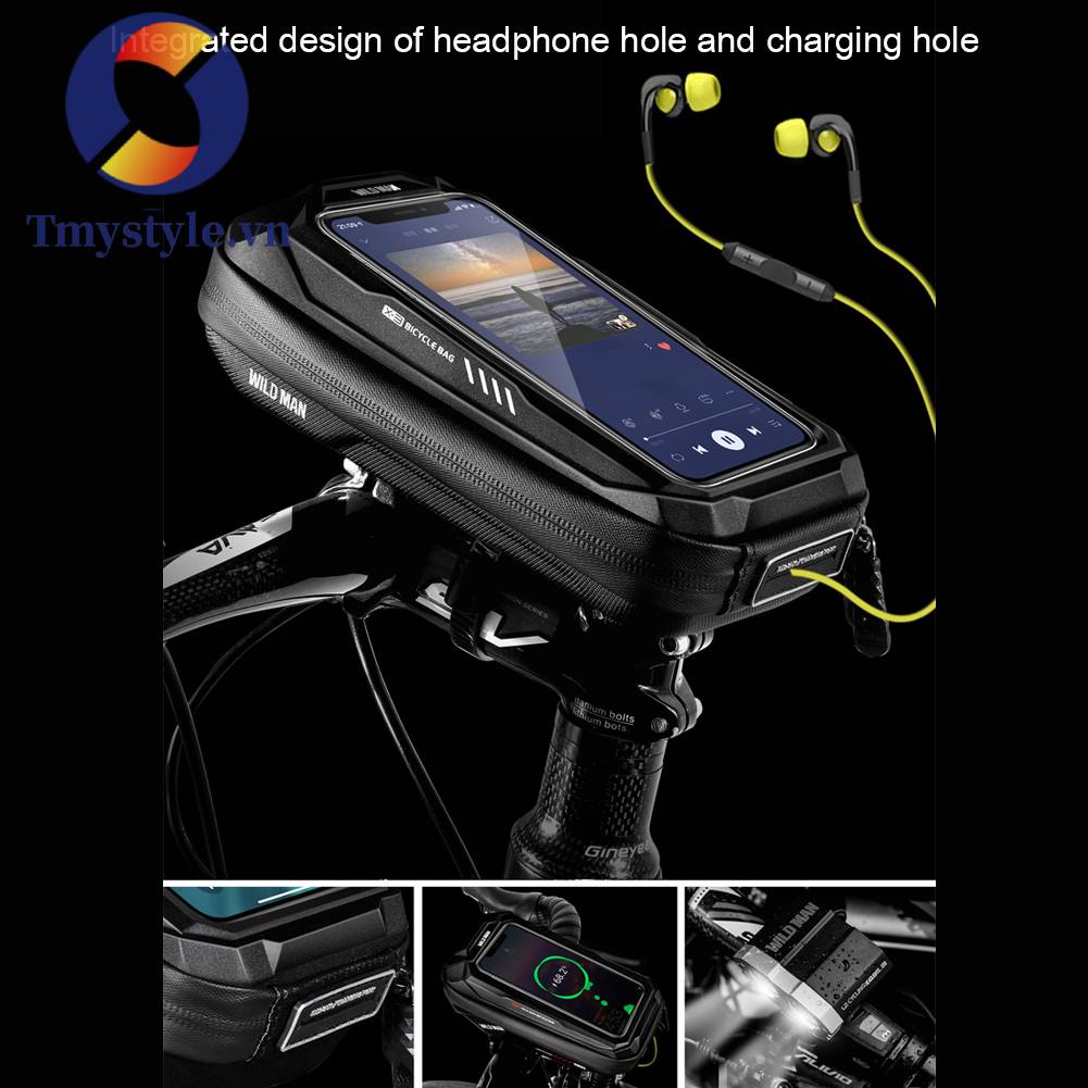 Túi Vỏ Cứng Bằng Sợi Carbon Gắn Ghi Đông Xe Đạp Tiện Dụng