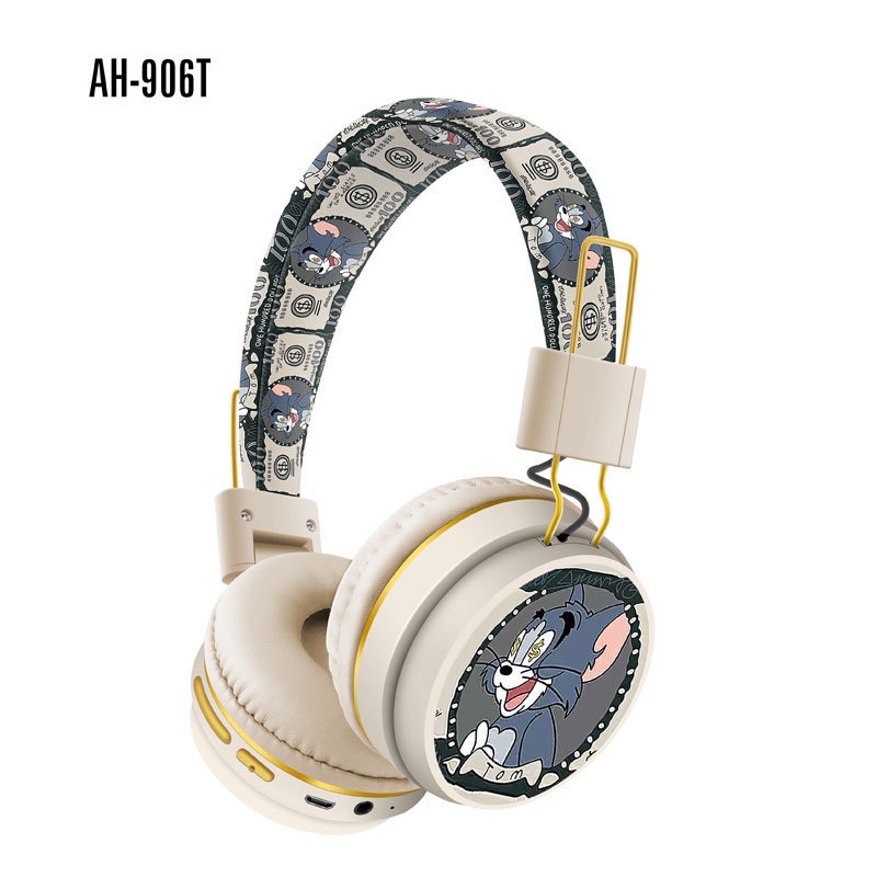 Tai Nghe Bluetooth Không Dây AH906T Hình Tom Và Jerry Dễ Thương