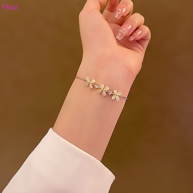 {Ffsd} Vòng Tay Đính Đá Opal Màu Vàng Kim Điều Chỉnh Được Tinh Tế Trang Sức Đám Cưới Làm Quà Tặng Trang Sức Tinh Tế Dành Cho Nữ