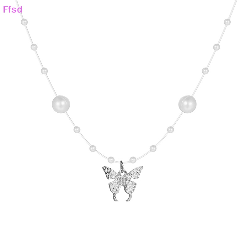{Ffsd} Vòng cổ Chuỗi Xích Mặt Hình Bướm Lấp Lánh Tinh Tế Quà Tặng Cho Nữ