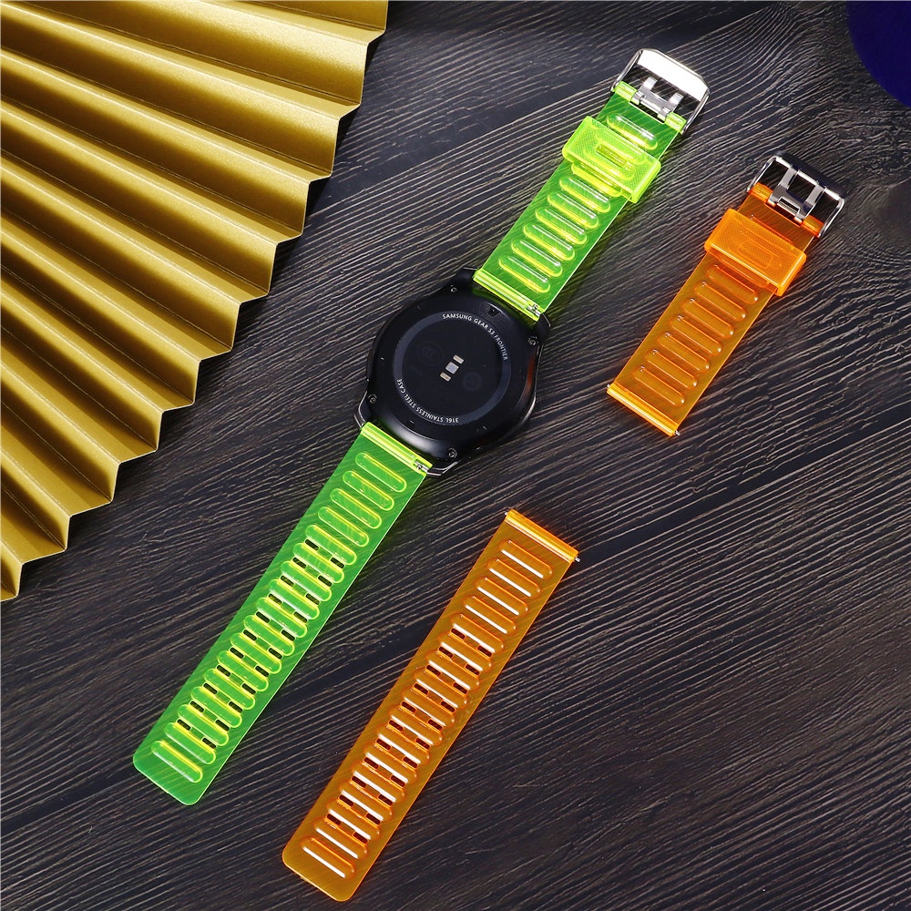 Dây Đeo Trong Suốt Màu Kẹo Chống Rơi Vỡ Thay Thế Cho Đồng Hồ Thông Minh Samsung 20mm / 22mm