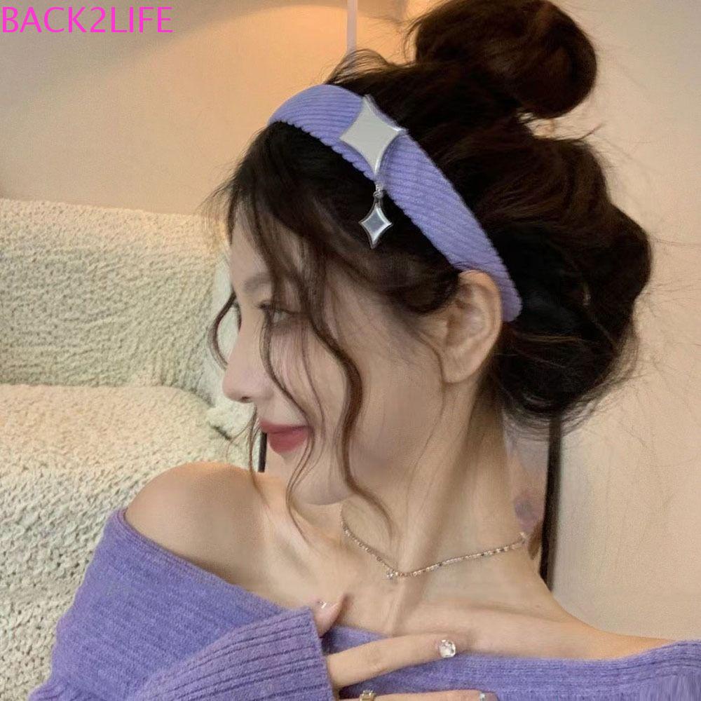 BACK2LIFE Băng Đô Cài Tóc Đính Núm Tua Xinh Xắn Cho Nữ