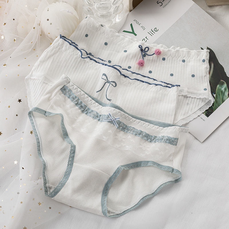 Bộ 5 Đôi Quần Lót Cotton Nguyên Chất Eo Vừa Kháng Khuẩn Phong Cách Nhật Bản Thời Trang Cho Nữ