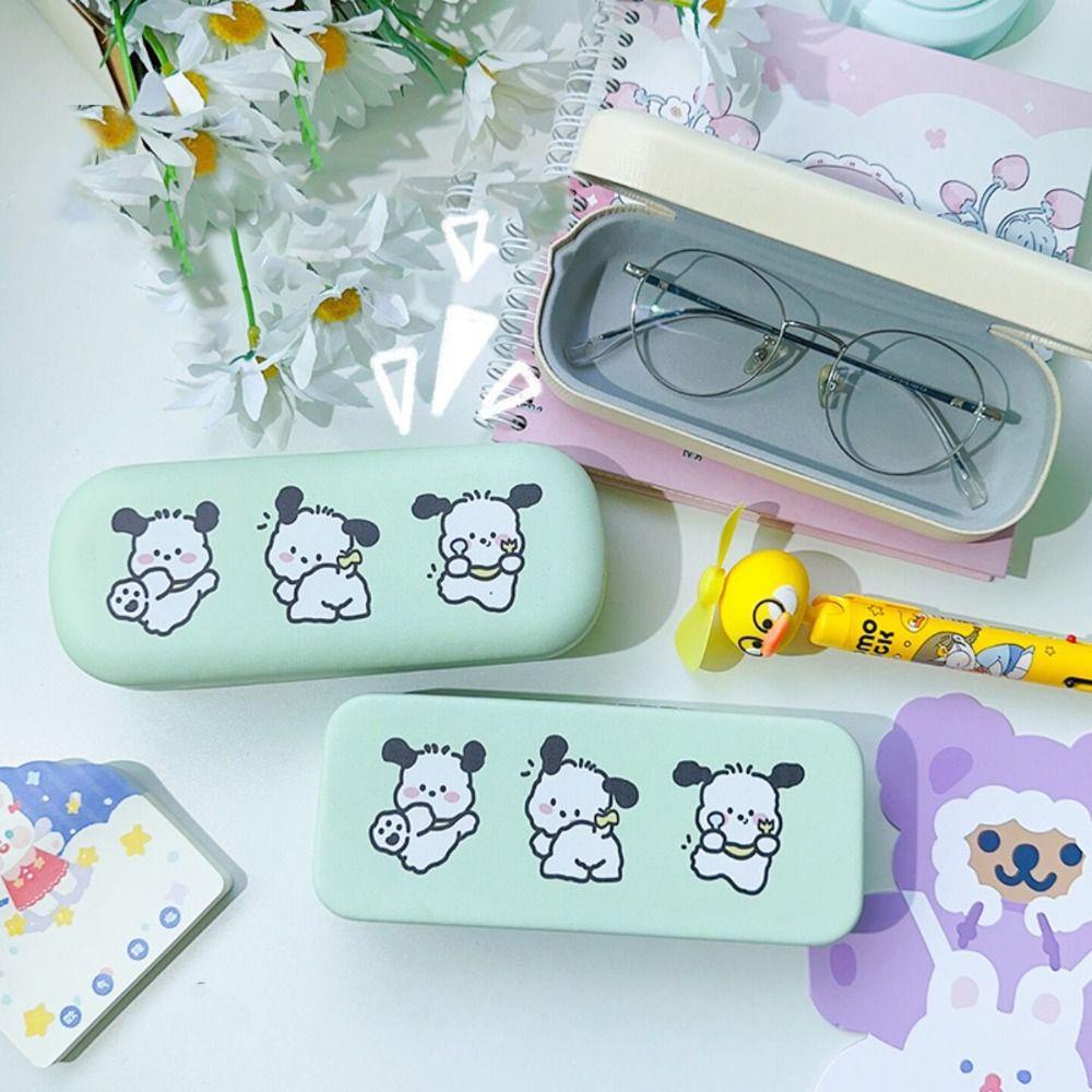 MXMUSTY Hộp Đựng Kính Mát Bằng Da PU + Pc Họa Tiết Chú Chó Hoạt Hình Dễ Thương Cho Bé